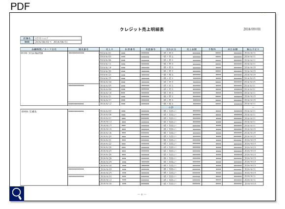 クレジット売上明細 PDF